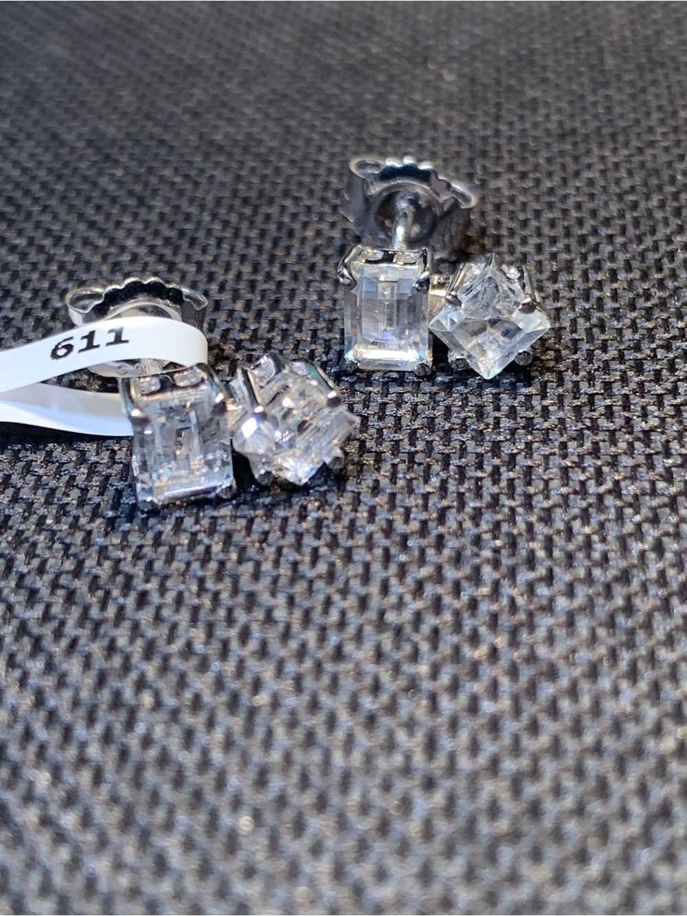 Sterling & White Topaz Stud Earrings